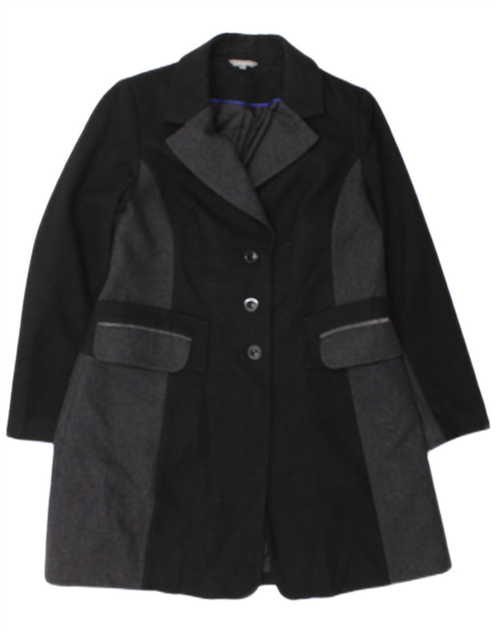 Marks & Spencer Manteau pour femme UK 16 Large laine color block noire