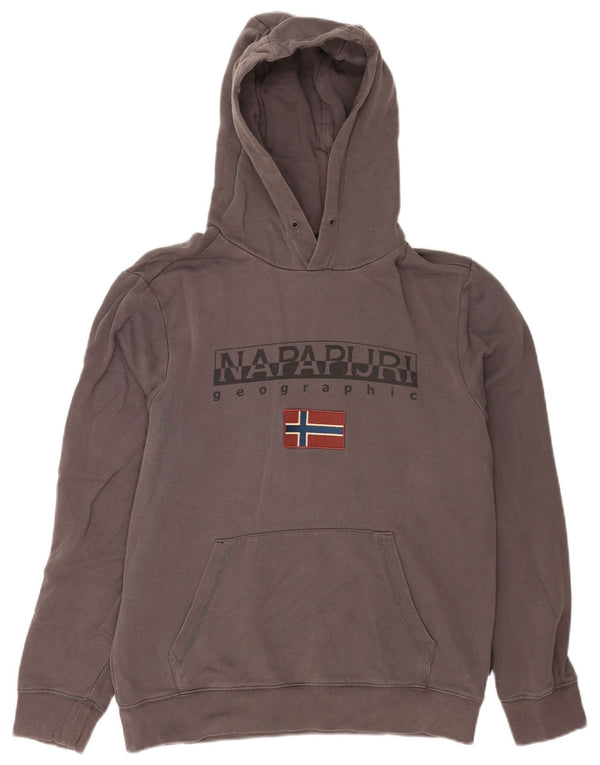 Napapijri Pull à capuche graphique pour homme en coton bleu marine moyen