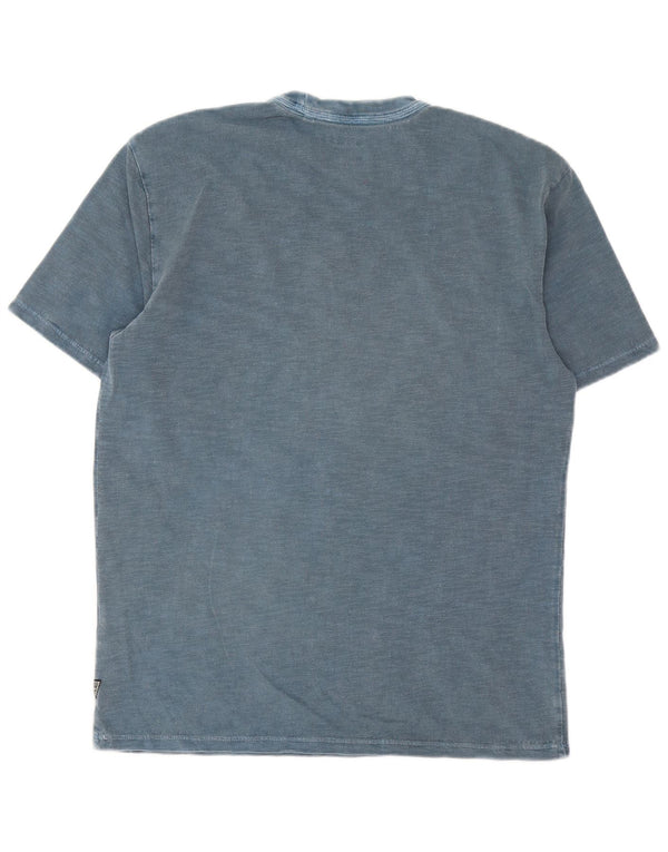 Guess Mens Loose Fit Graphic T-Shirt Top XS Bleu Coton