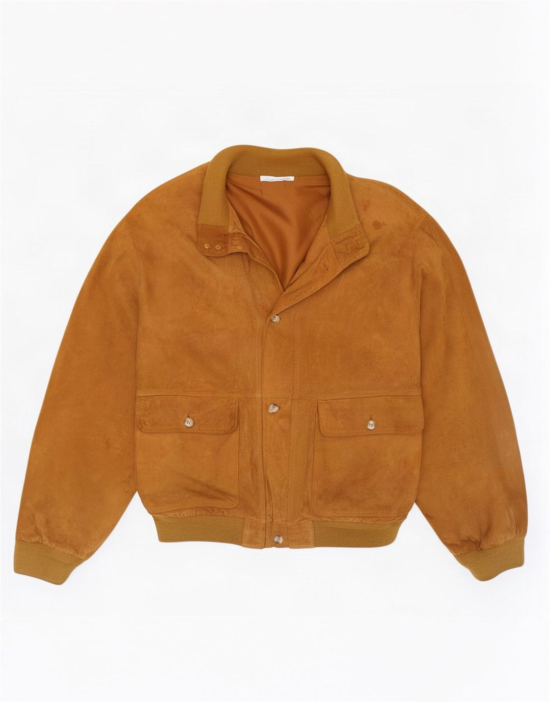 Veste Bomber En Daim Vintage Homme IT 56 3XL Cuir Beige