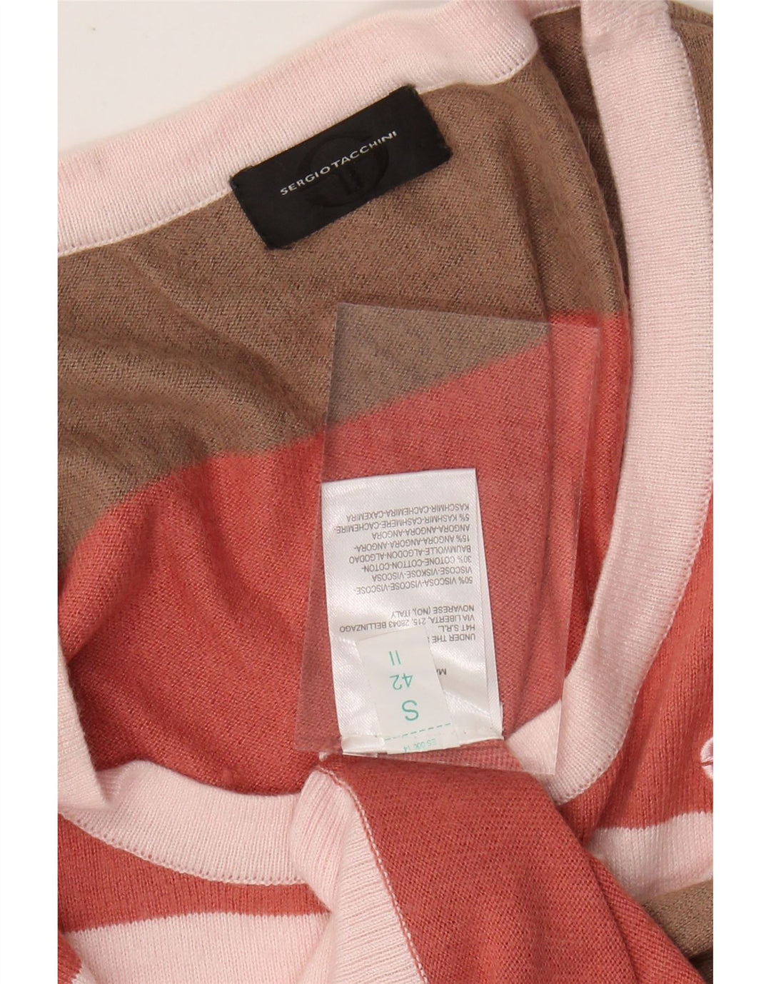 SERGIO TACCHINI Pull col bateau pour femme UK 10 Small Multicolore