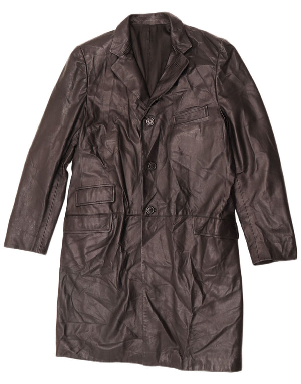 Maestrami Manteau en cuir pour homme IT 50 Large Noir
