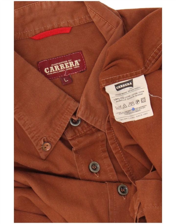 Carrera Chemise Homme Large Marron Coton