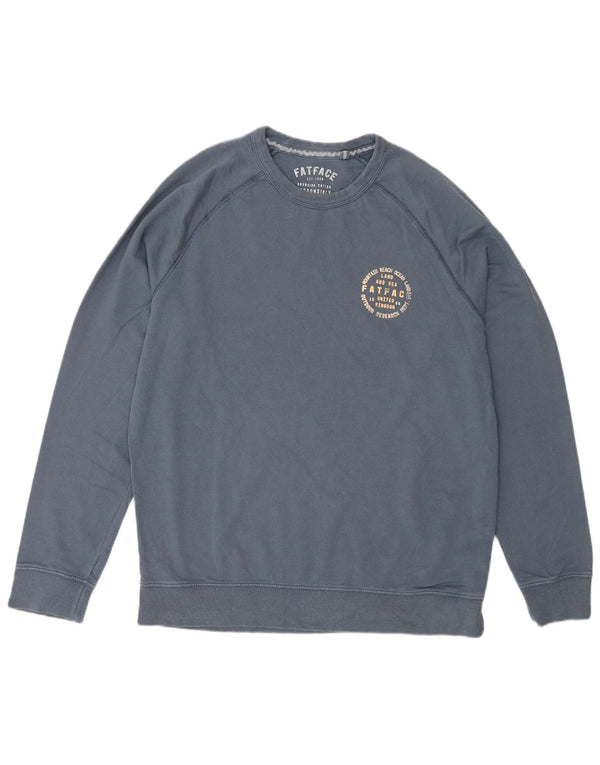Fat Face Sweat-shirt graphique pour homme en coton bleu Taille L