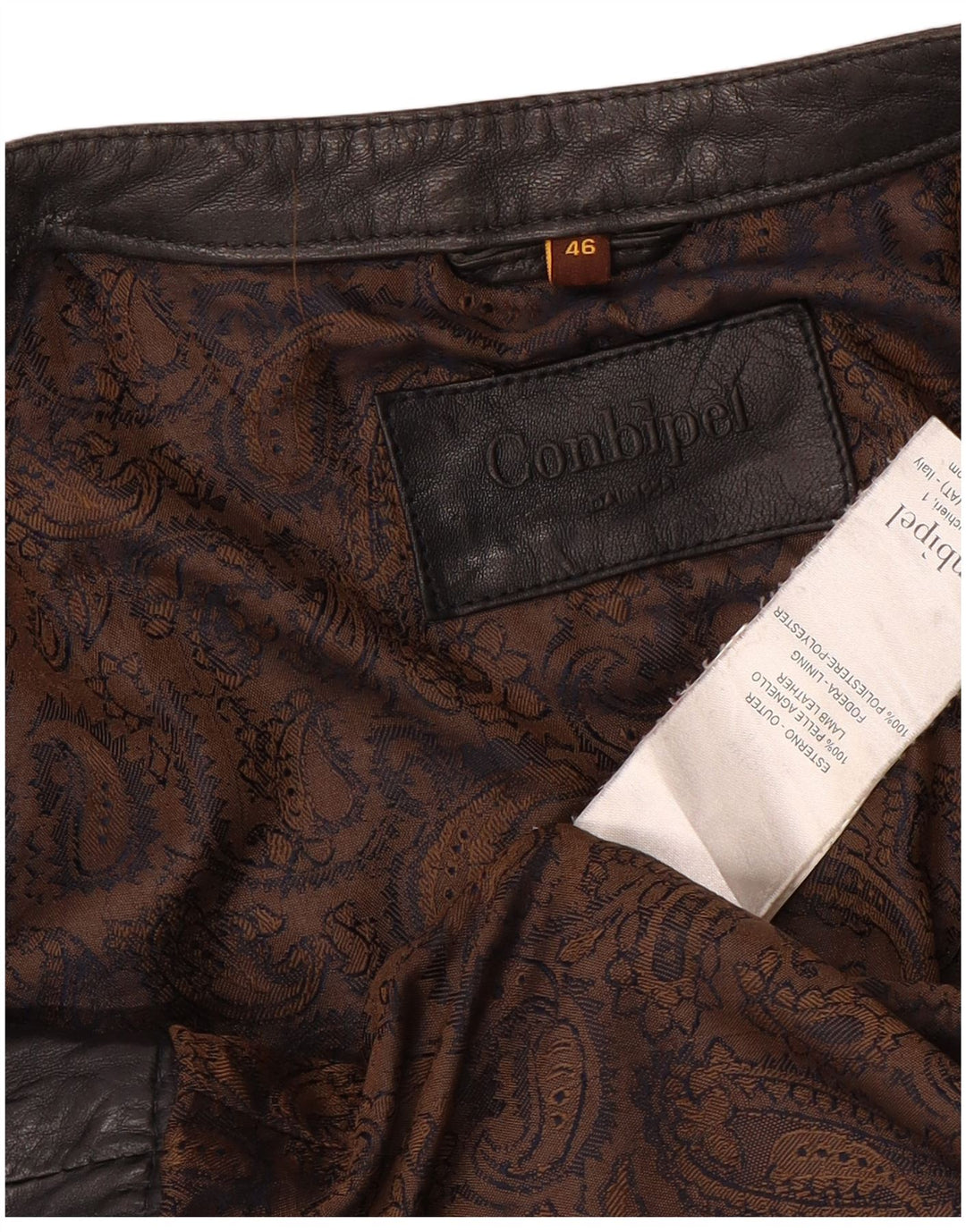 Conbipel Veste en Cuir Courte Femme IT 46 Grand Cuir Noir