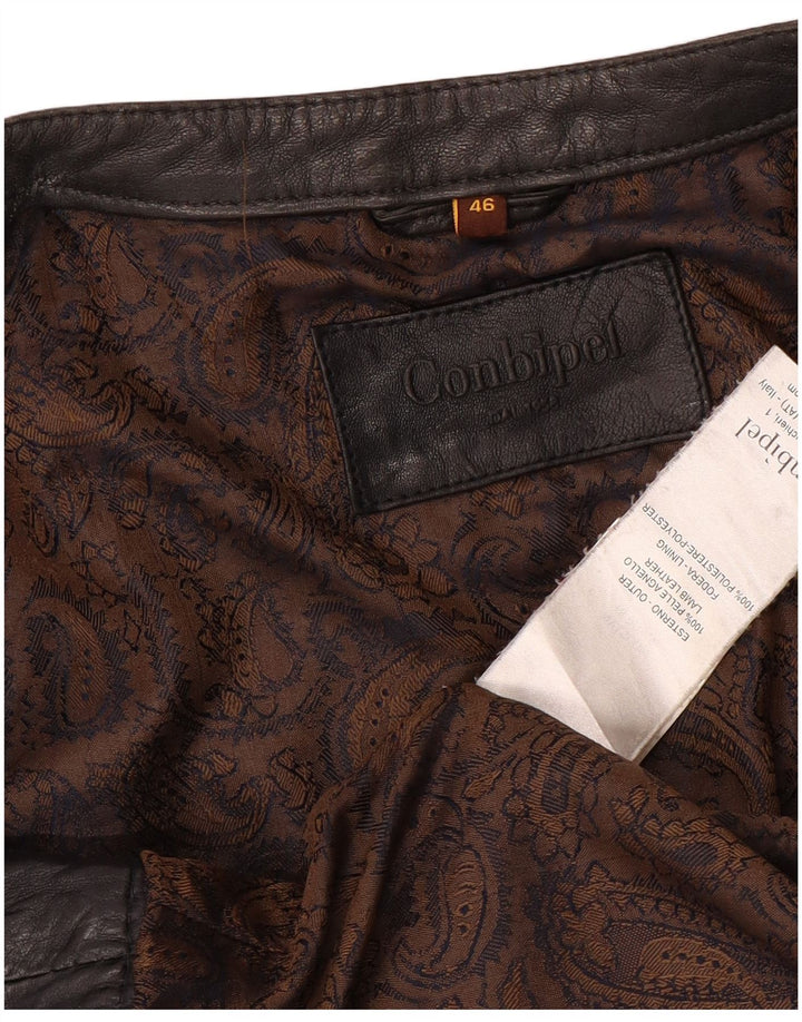 Conbipel Veste en Cuir Courte Femme IT 46 Grand Cuir Noir