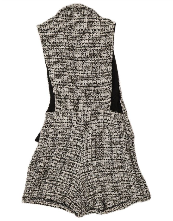 Zara Combishort sans manches pour femme UK 6 XS Gris à carreaux Polyester