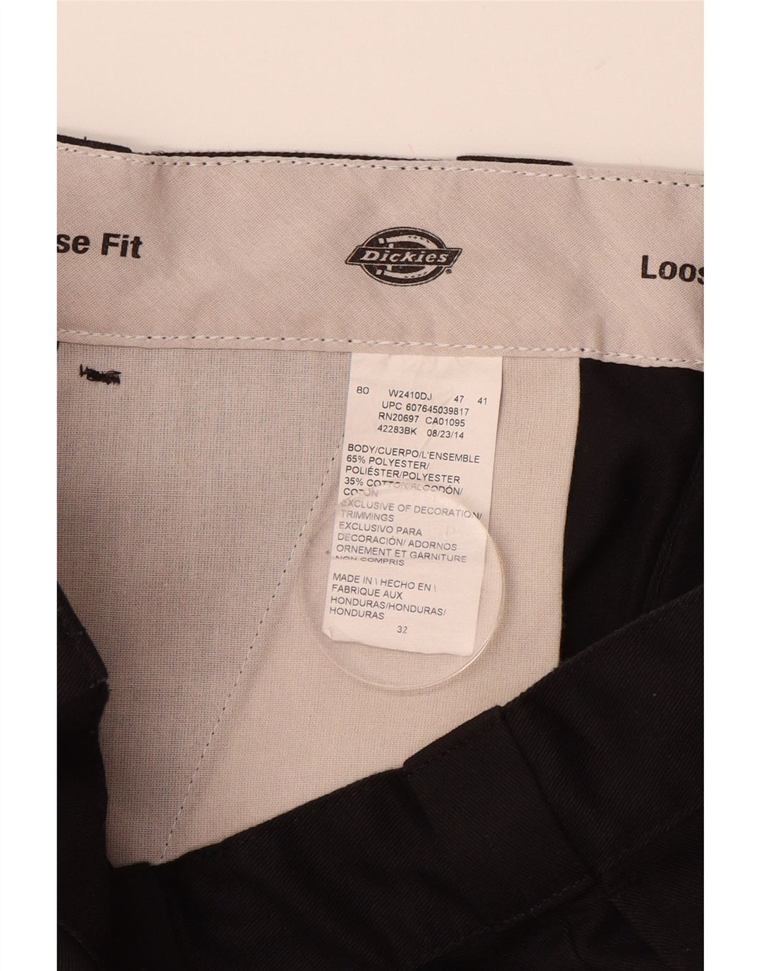 DICKIES Mens Loose Fit Chino Shorts W32 Medium Black Polyester