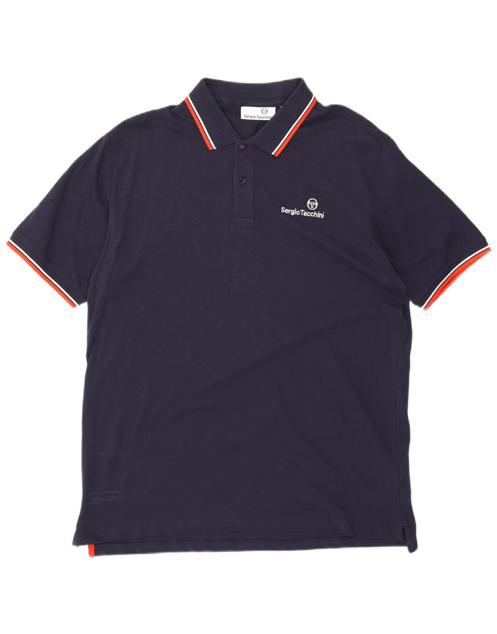 Sergio Tacchini Polo Homme 2XL Bleu Marine Coton