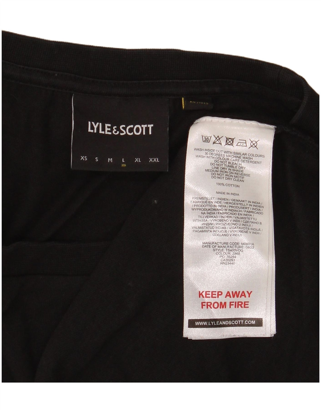 Lyle & Scott T-Shirt Homme Haut Large Noir Coton