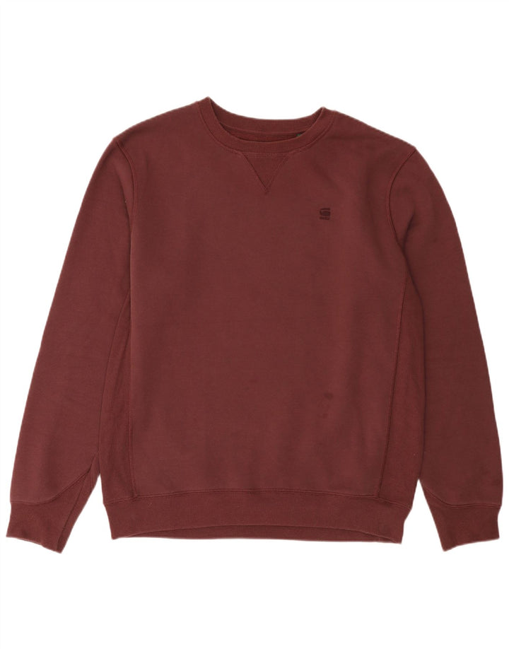 G-Star Sweat-shirt pour homme en coton bordeaux Taille L