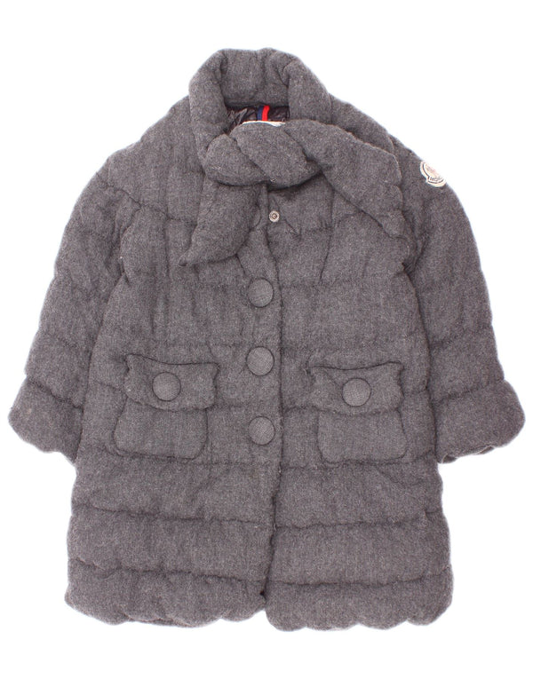 Moncler Girls Padded Coat 3-4 Years Grey Viscose