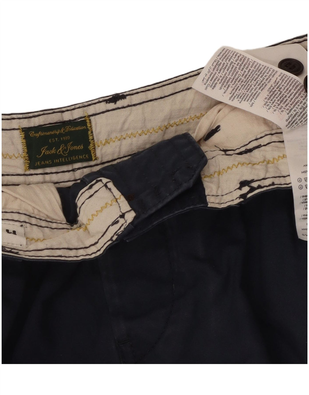 Jack & Jones Short Cargo Comfort Fit Homme Moyen W34 Bleu Marine Coton