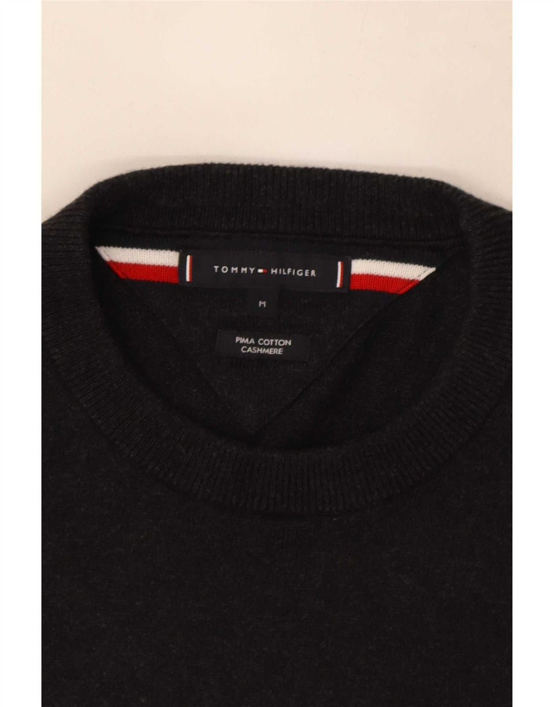 Tommy Hilfiger Pull Ras du Cou Homme Gris Moyen Coton