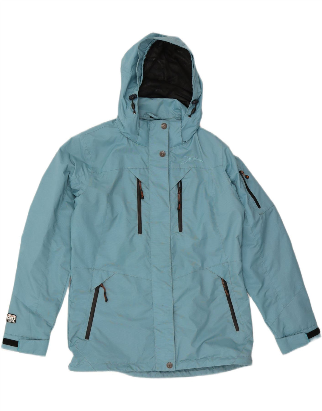 IGUANA Veste de pluie à capuche pour femme EU 40 Bleu moyen Nylon