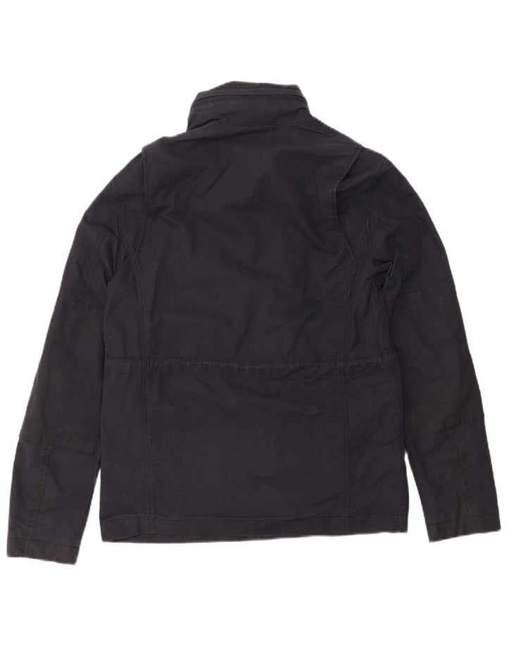 FRED PERRY Veste coupe-vent à capuche pour homme UK 36 Petit coton bleu marine