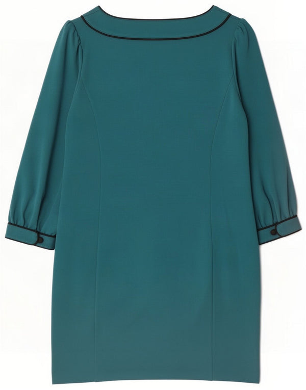 Suivant Robe droite à manches 3/4 pour femme UK 42 Polyester vert moyen