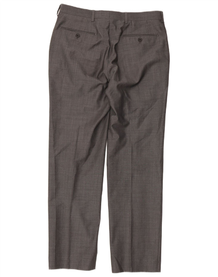 Marks & Spencer Pantalon de Costume Droit Homme W32 L31 Gris Laine