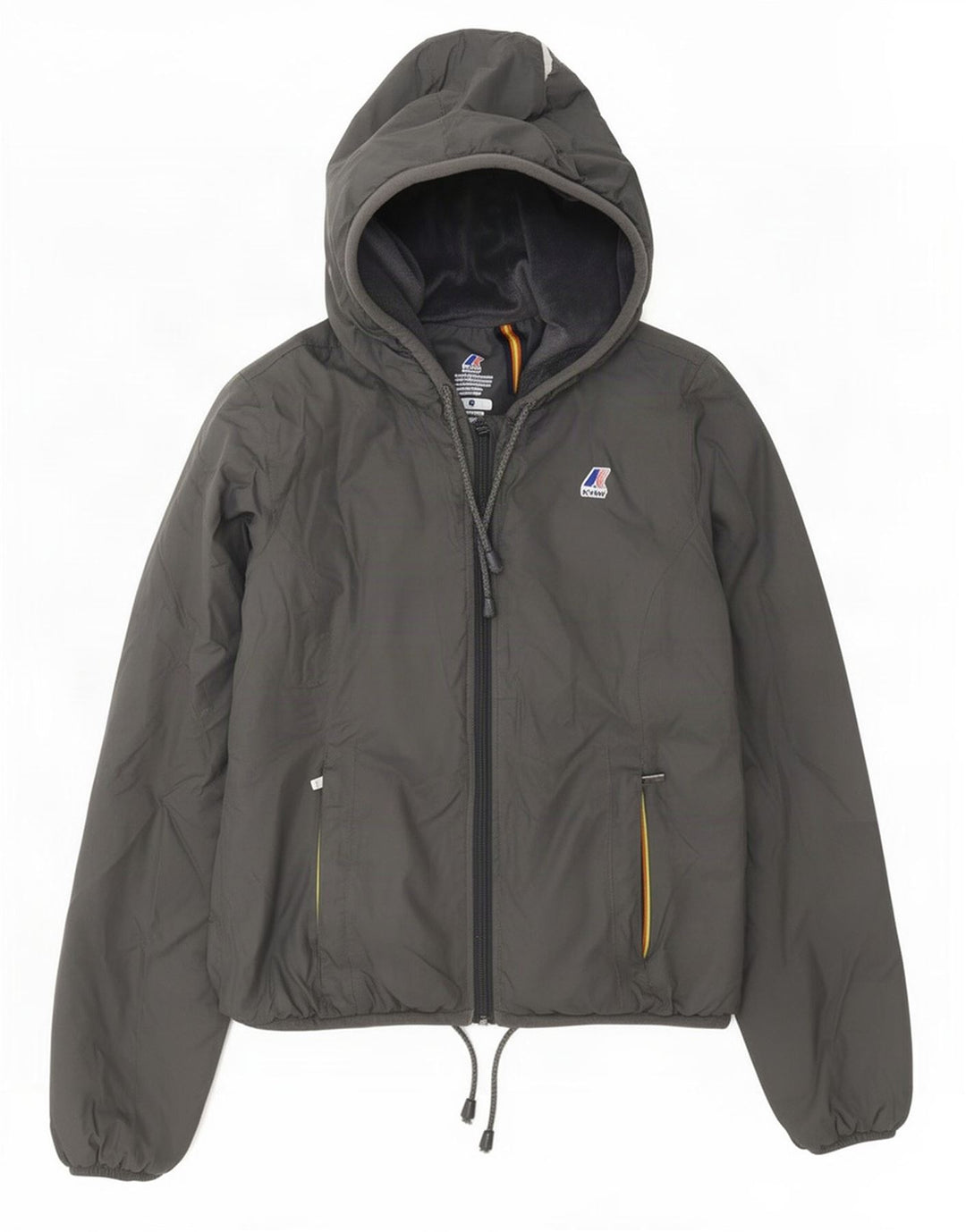 K-Way Veste coupe-vent à capuche pour femme UK 8 Small Gris Polyamide