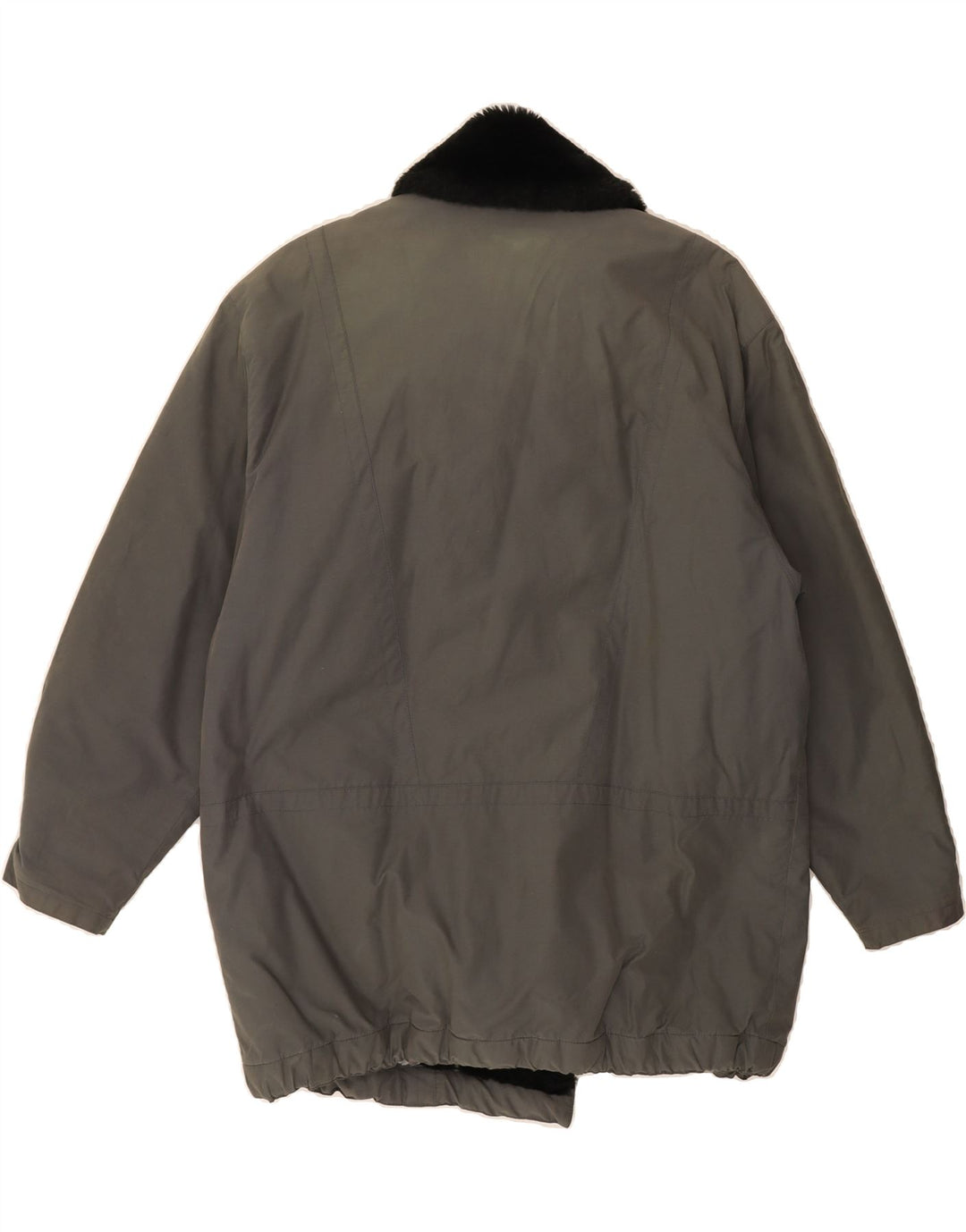 VINTAGE Womens Windbreaker Jacket UK 12 Medium Grey Cotton Vintage Vintage and Second-Hand Vintage from Messina Hembry 
