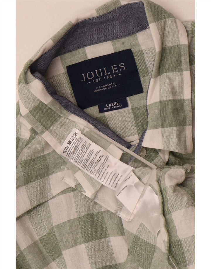 JOULES Chemise Homme Manches Courtes Grand Carreau Vert Coton