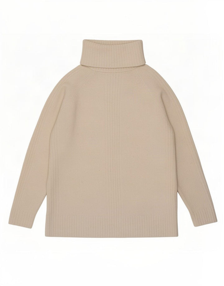 Marks & Spencer Pull surdimensionné à col roulé pour femme UK 10 Petit Blanc