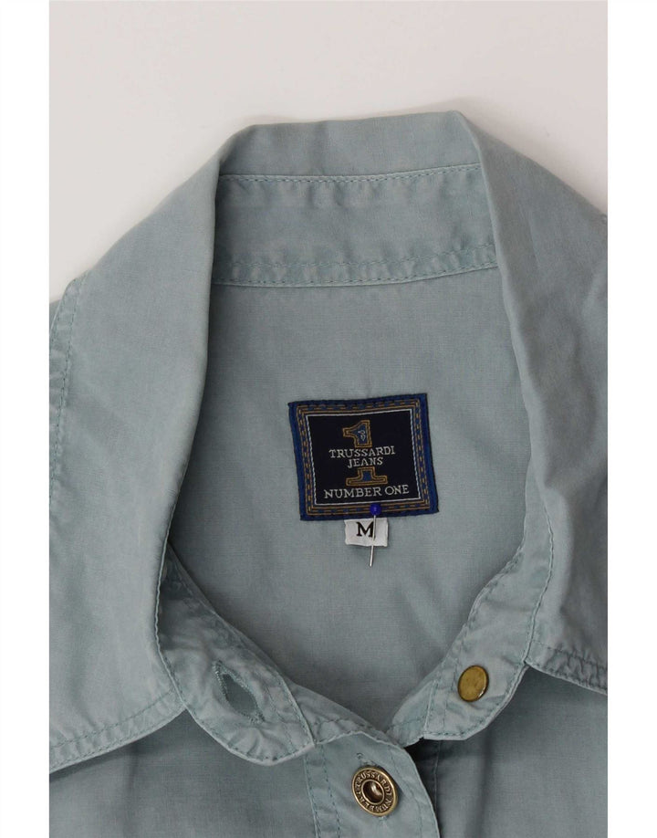Trussardi Chemise Sans Manches Femme UK 14 Bleu Moyen