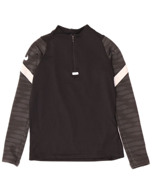 Nike Haut de survêtement régulier à col zippé pour garçon 10-11 ans Noir moyen Sports