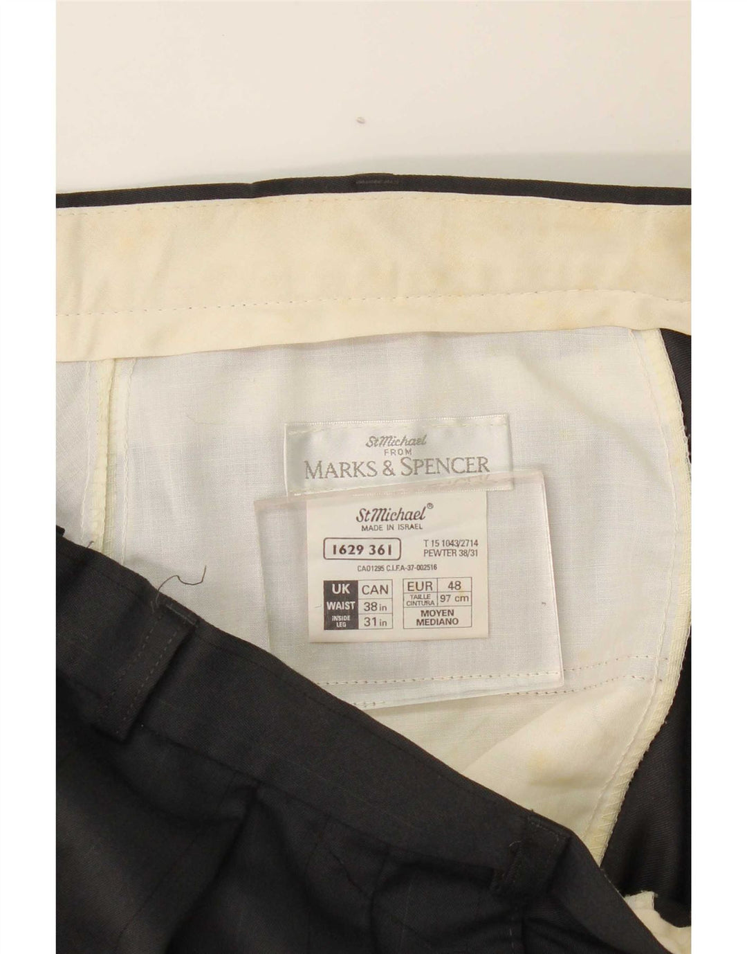 Marks & Spencer Pantalon de costume pour homme W38 L31 Noir Polyester