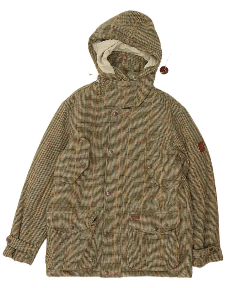 Penfield Veste matelassée à capuche pour homme UK 38 Medium Kaki Pied-de-poule