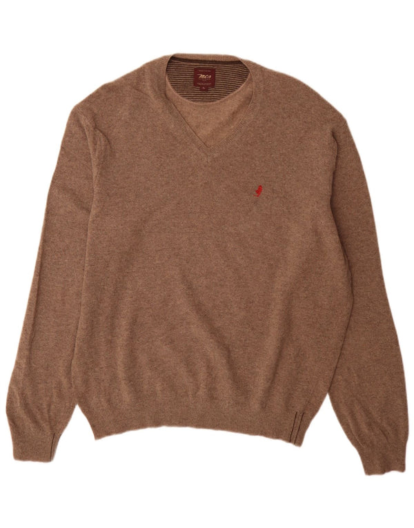 Marlboro Classics Pull col V pour homme XL Marron