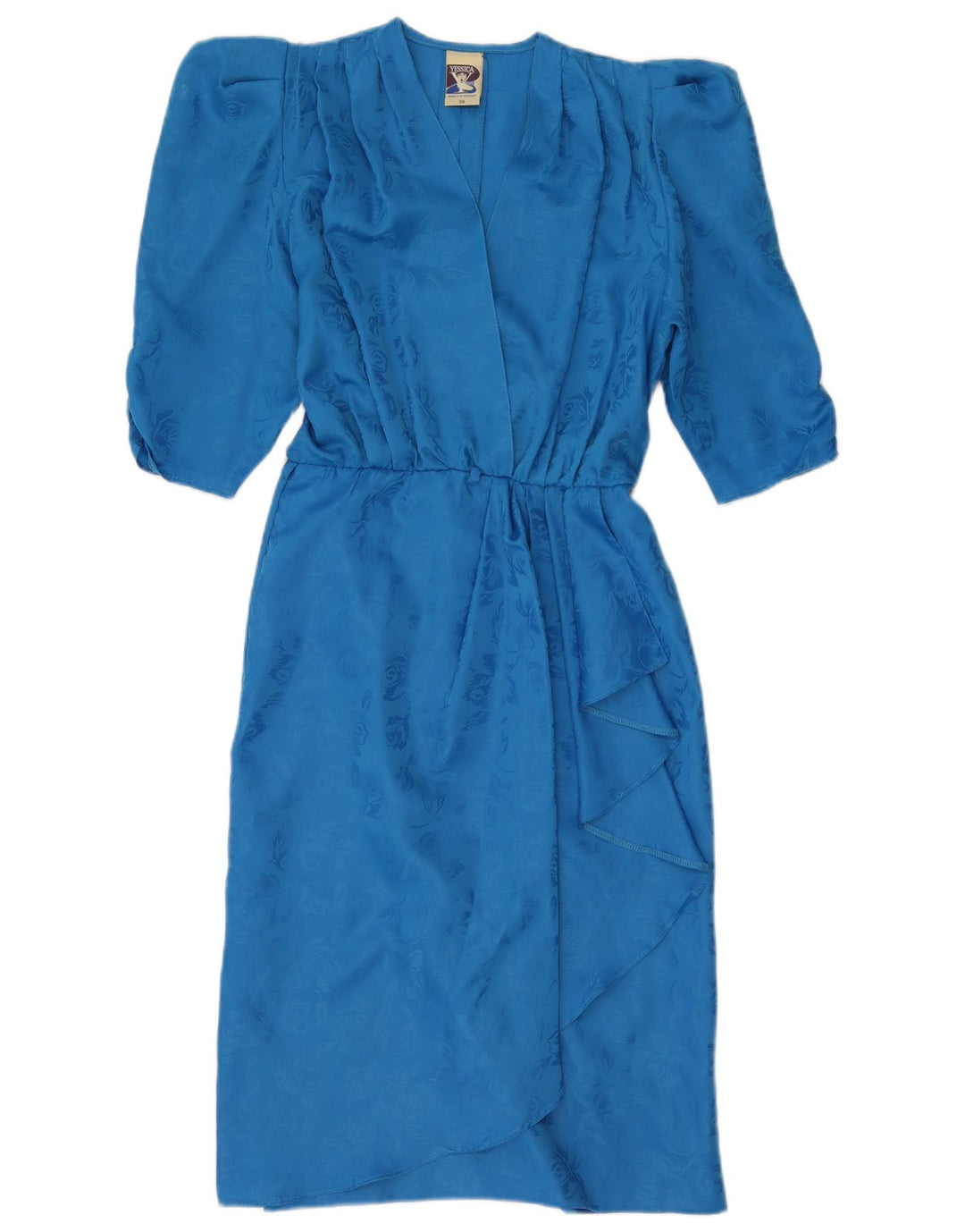 YESSICA Robe Portefeuille Femme EU 38 Bleu Moyen Floral Polyester