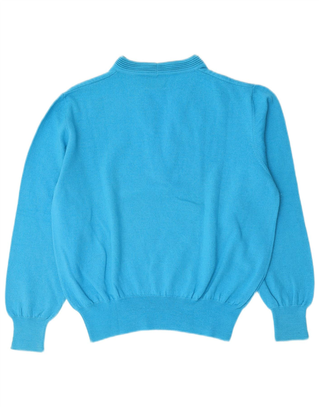 Luisa Spagnoli Pull col en V pour femme UK 12 Bleu moyen Laine