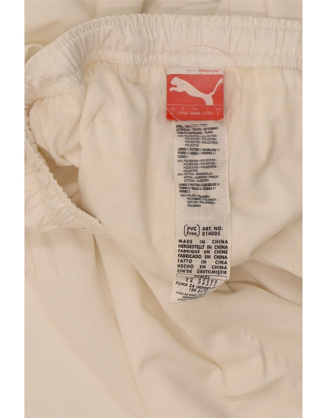 Puma Pantalon de survêtement pour homme Taille L Blanc Polyester