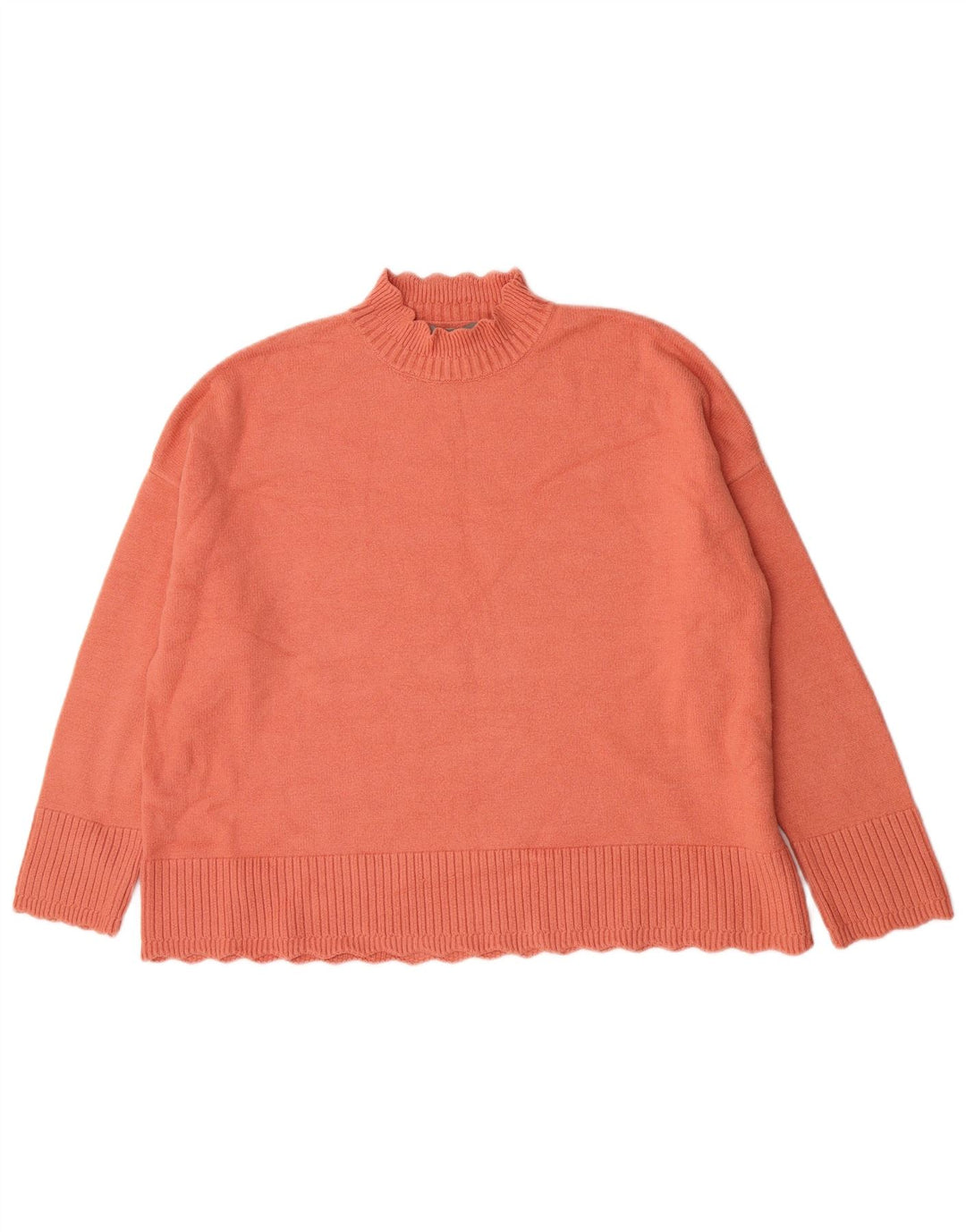 Oasis Pull col roulé pour femme UK 16 Large Orange Viscose