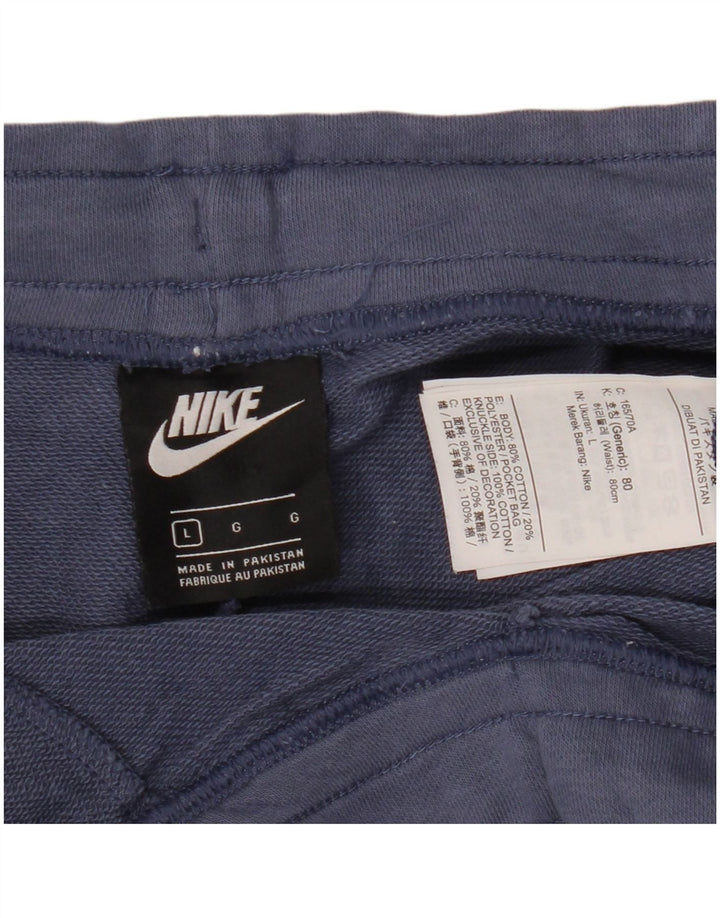 NIKE Short de sport pour femme UK 16 Large Bleu marine en coton