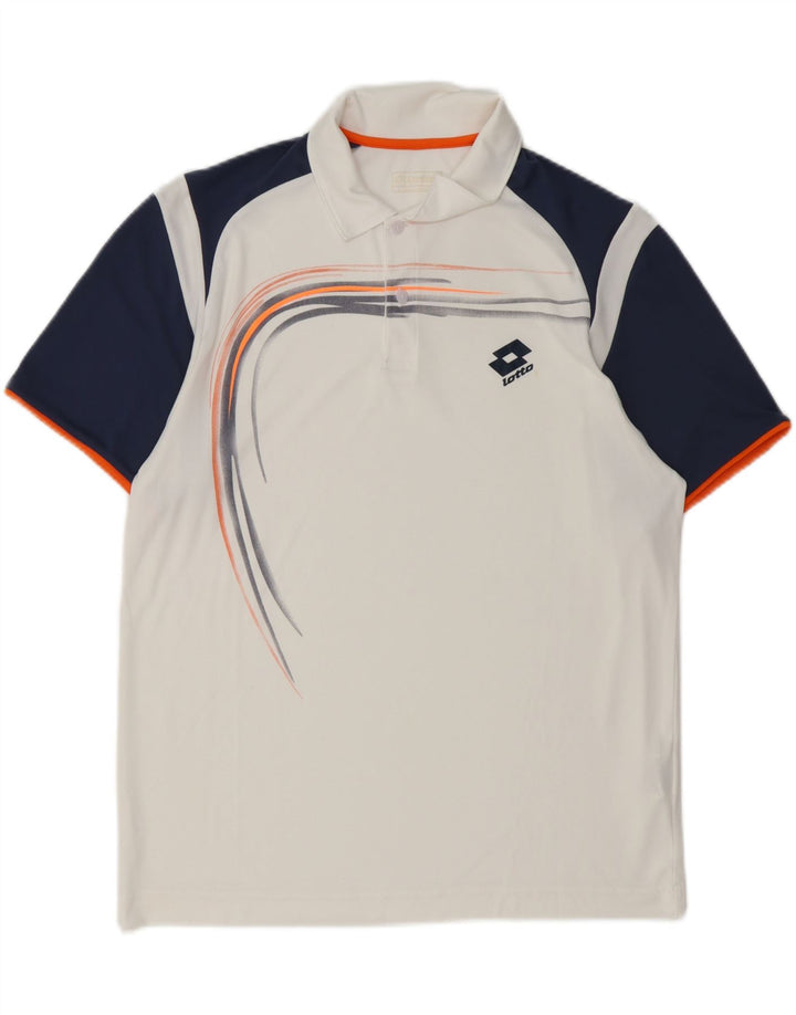 Lotto Polo Graphique Homme Grand Blanc Colorblock Polyester