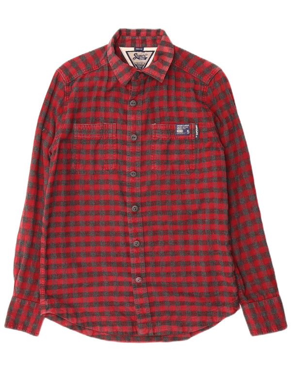 Superdry Chemise Flanelle Homme Rouge Moyen Vichy Coton