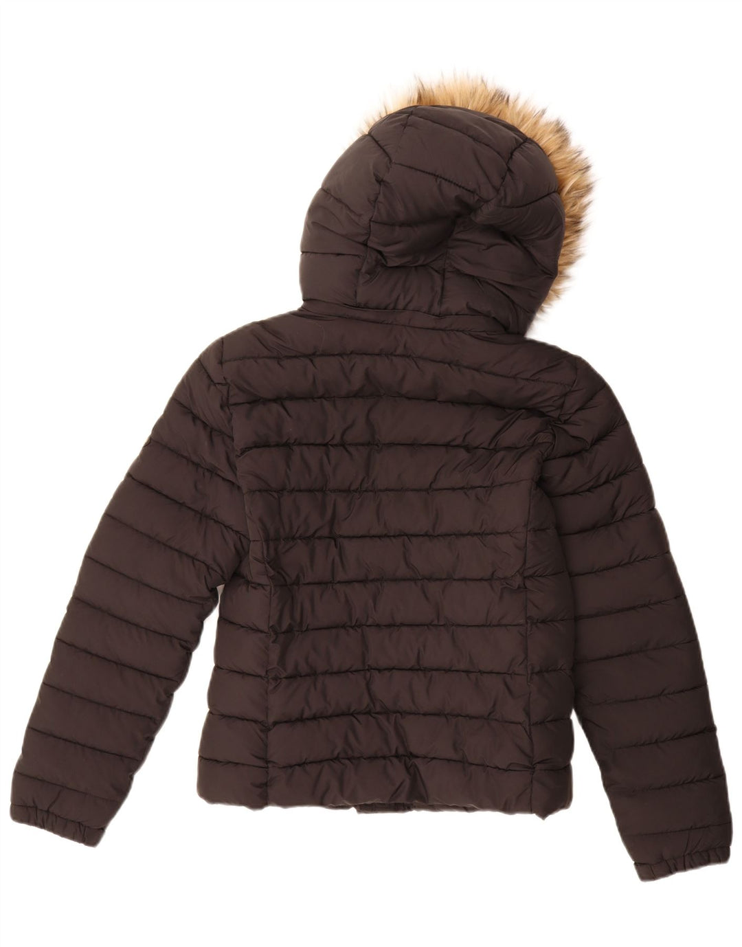 Superdry Veste matelassée à capuche pour femme UK 10 Small Noir Nylon