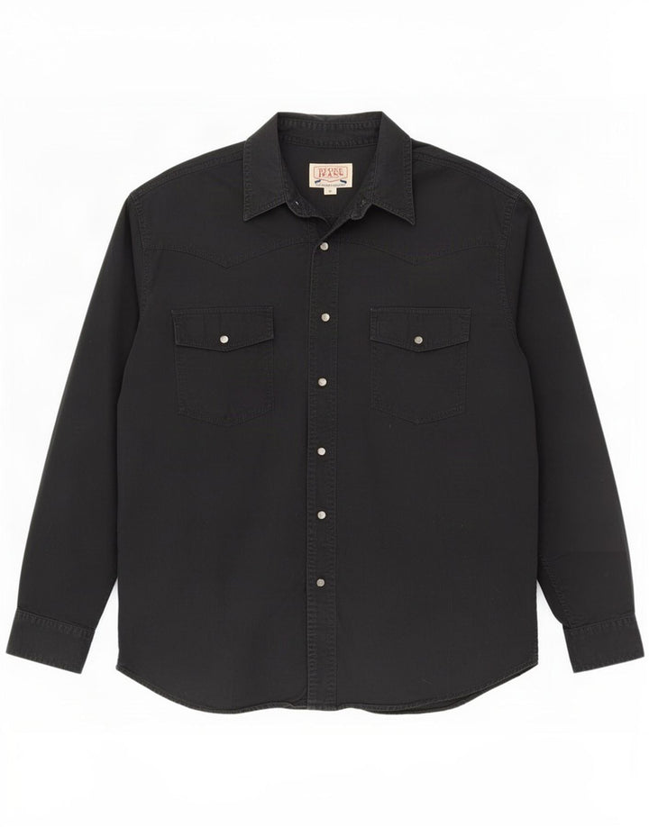 Chemise Homme Vintage Grand Coton Noir