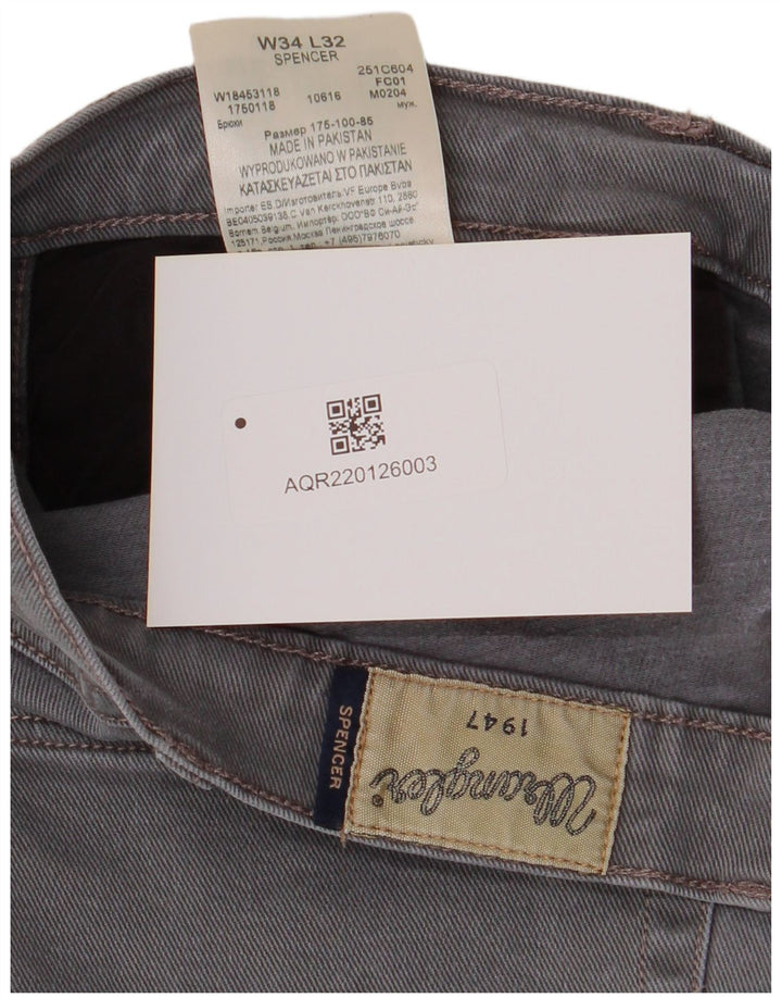 Wrangler Jean Droit Spencer Homme W34 L32 Gris Coton