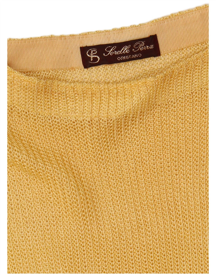 vintage Womens Boat Neck Jumper Sweater UK 8 Petit Multicolore