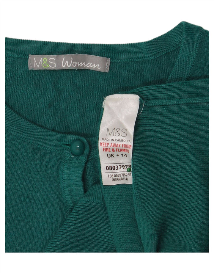 Marks & Spencer Cardigan pour femme en viscose vert moyen UK 44