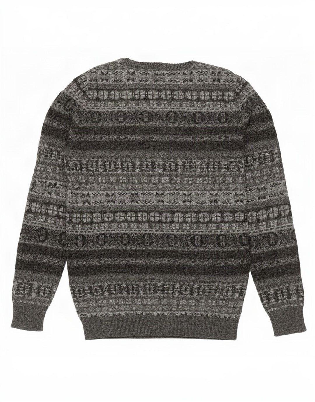 Marlboro Classics Pull col rond pour homme 2XL Gris Fair Isle Laine