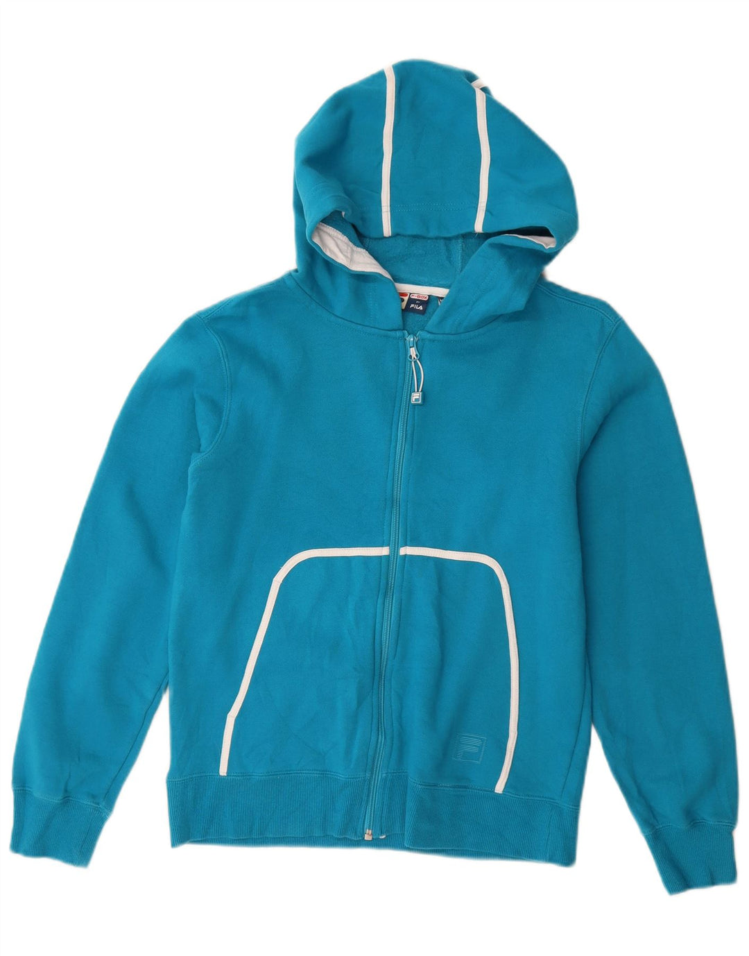 Fila Pull à capuche zippé pour femme UK 14 Bleu moyen