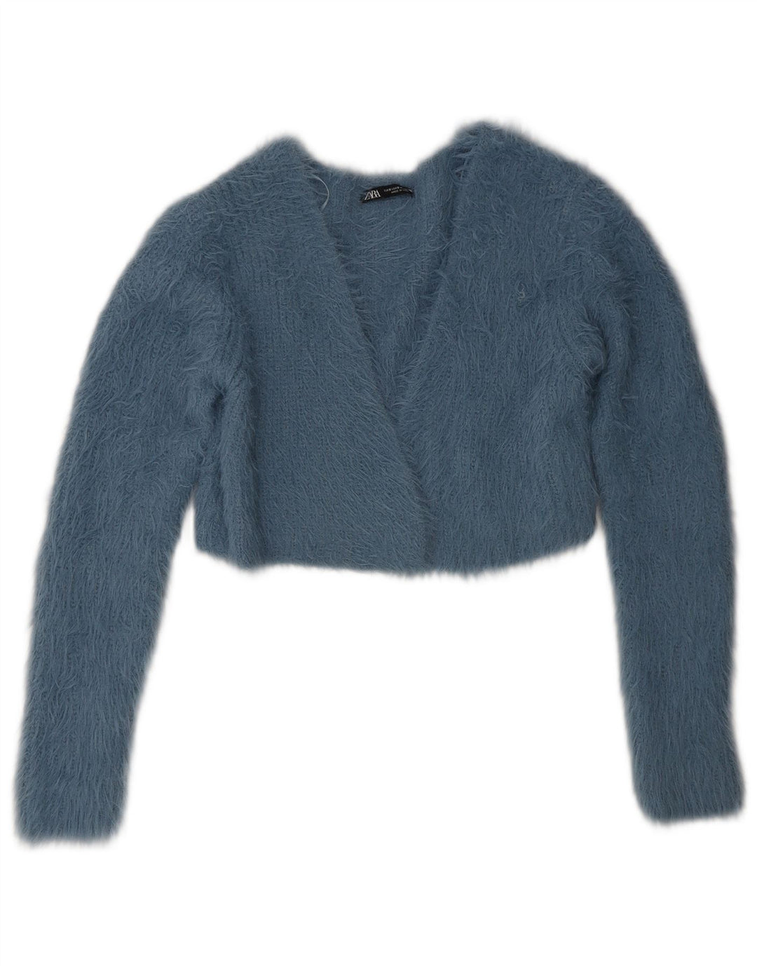 Zara Bolero Jumper pour femme UK 10 Petit Bleu
