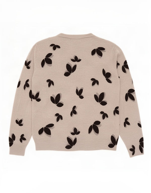 Marks & Spencer Pull à col rond pour femme UK 14 Grand gris floral