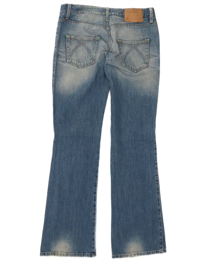Benetton Jean Bootcut Femme IT 44 Medium W32 L32 Bleu Coton