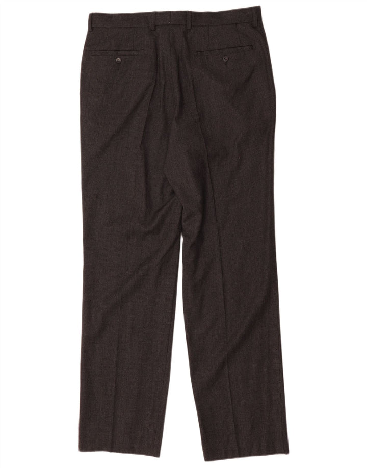 Marks & Spencer Pantalon de Costume Droit Homme W34 L32 Gris Laine