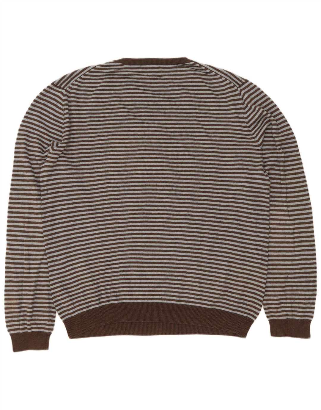 Gap Pull Col V Homme Grand Coton Rayé Marron